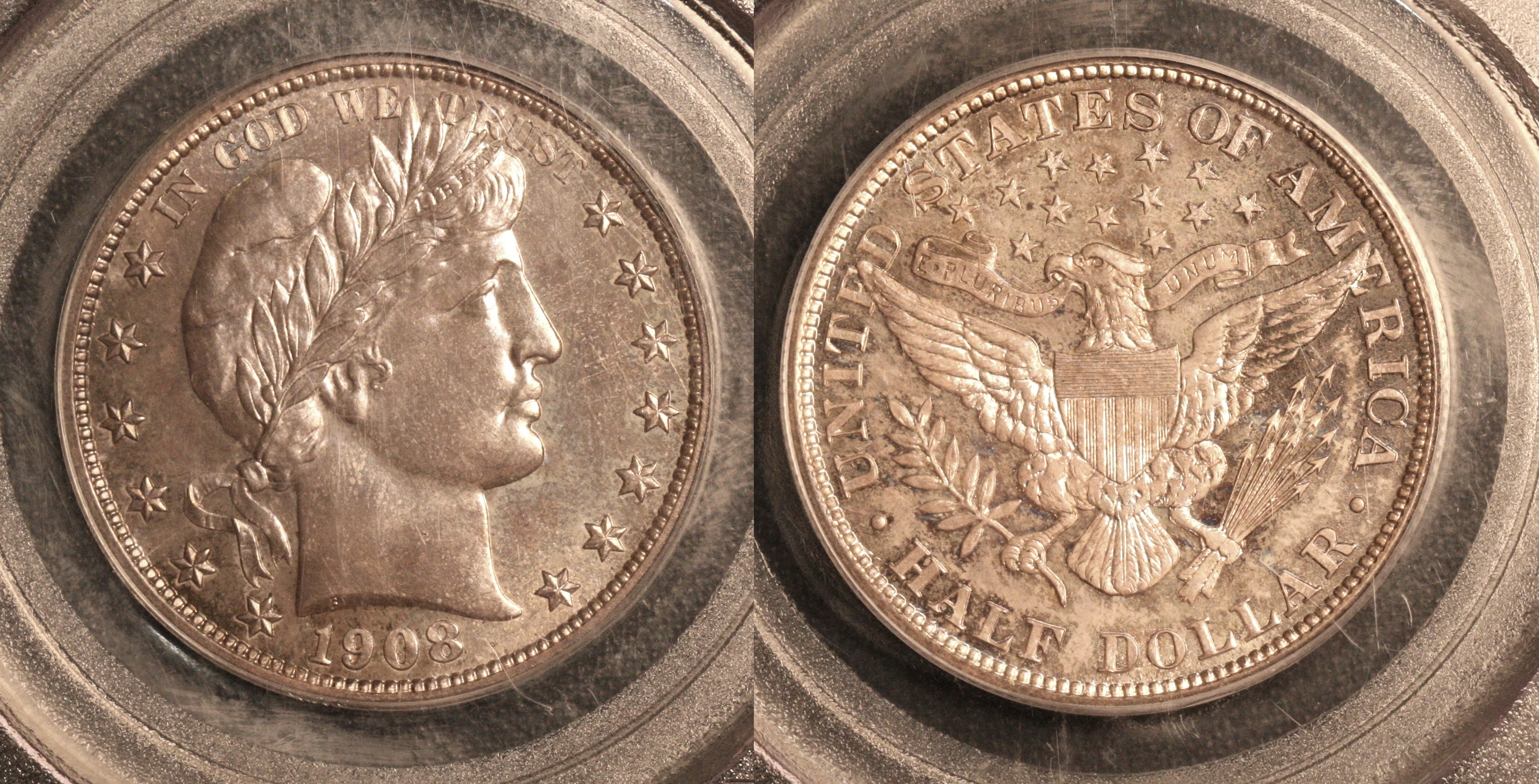 1908 Barber Half Dollar PCGS Proof-65 camera