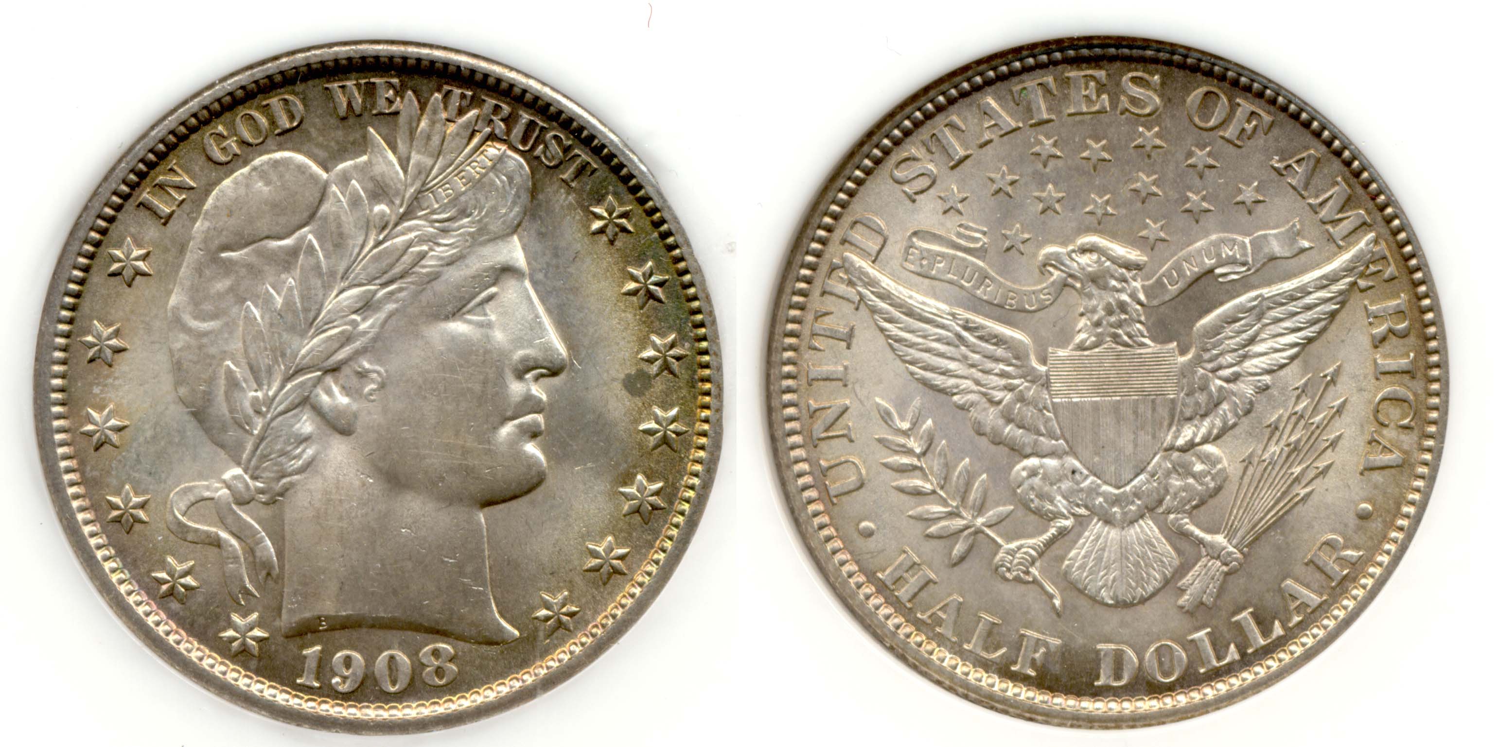 1908 Barber Half Dollar PCI MS-64