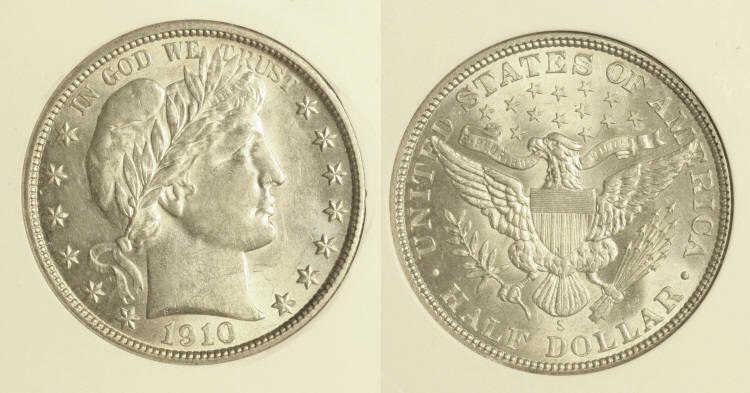 1910-S Barber Half Dollar PCI MS-63 camera small