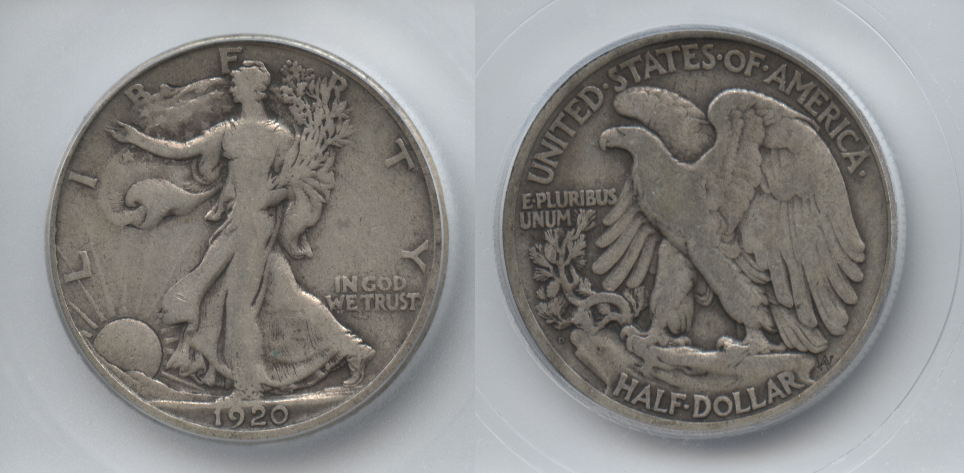 1920-D Walking Liberty Half Dollar ICG Fine-12