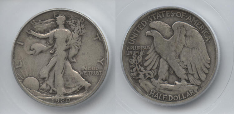 1920-D Walking Liberty Half Dollar ICG Fine-12 small