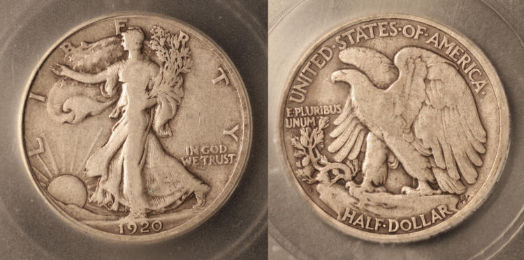 1920-D Walking Liberty Half Dollar ICG Fine-12 camera small
