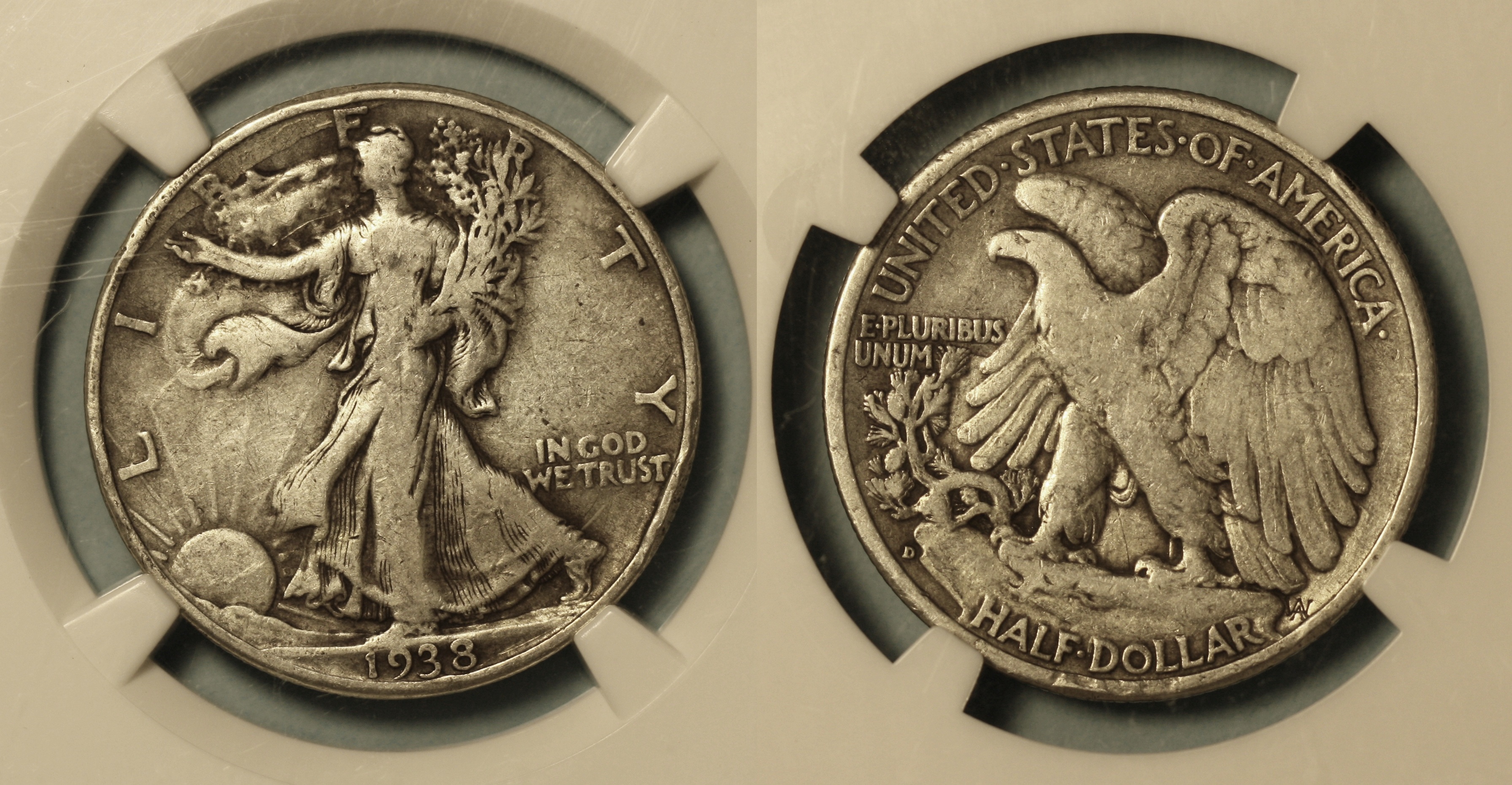 1938-D Walking Liberty Half Dollar NGC VF-25 camera
