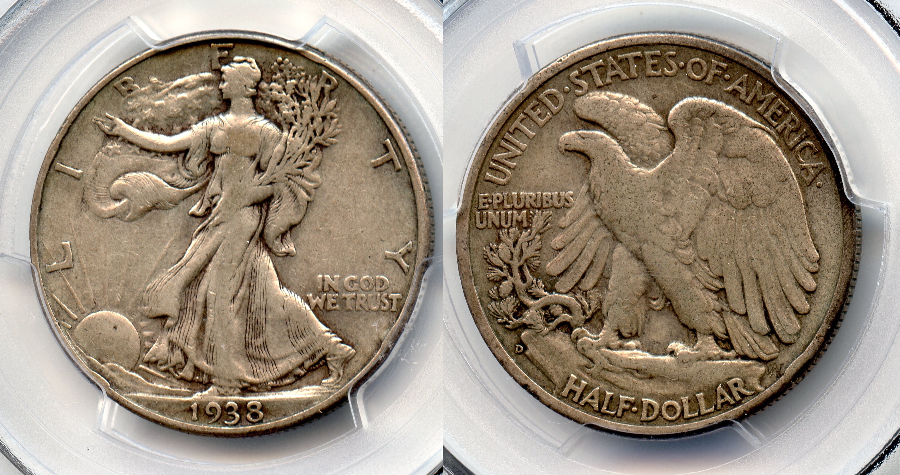 1938-D Walking Liberty Half Dollar PCGS VF-35