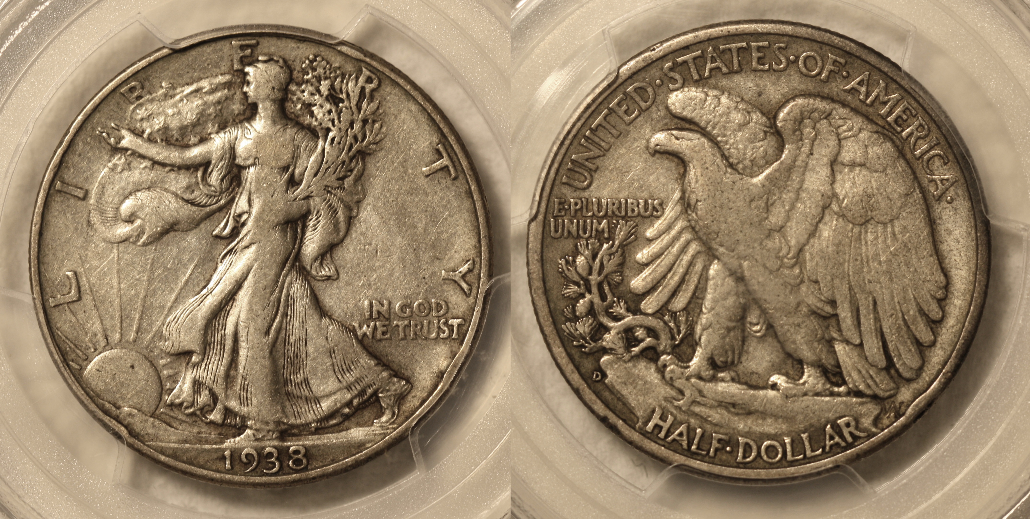 1938-D Walking Liberty Half Dollar PCGS VF-35 camera