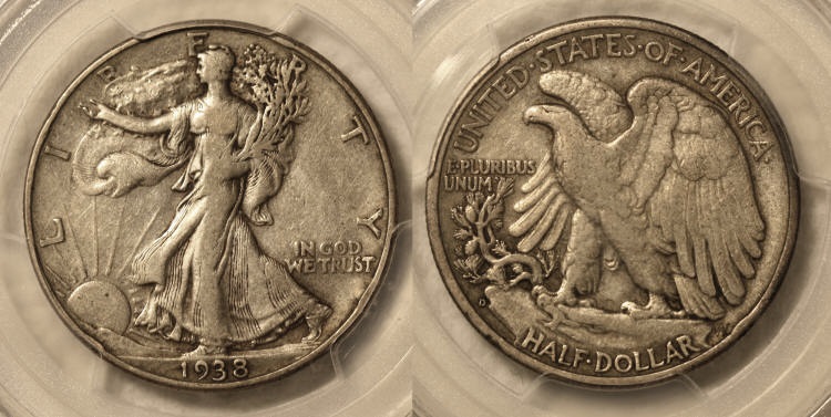 1938-D Walking Liberty Half Dollar PCGS VF-35 camera small