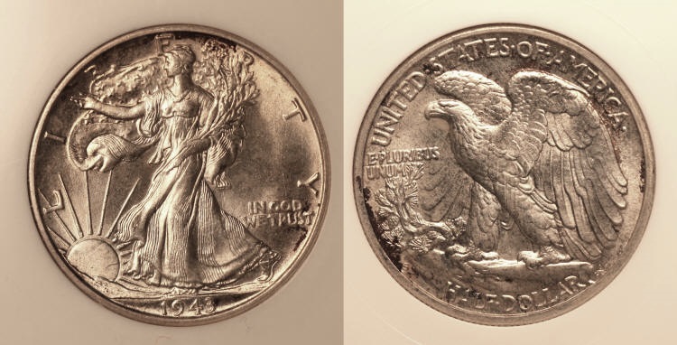 1943-S Walking Liberty Half Dollar NGC MS-65 camera small