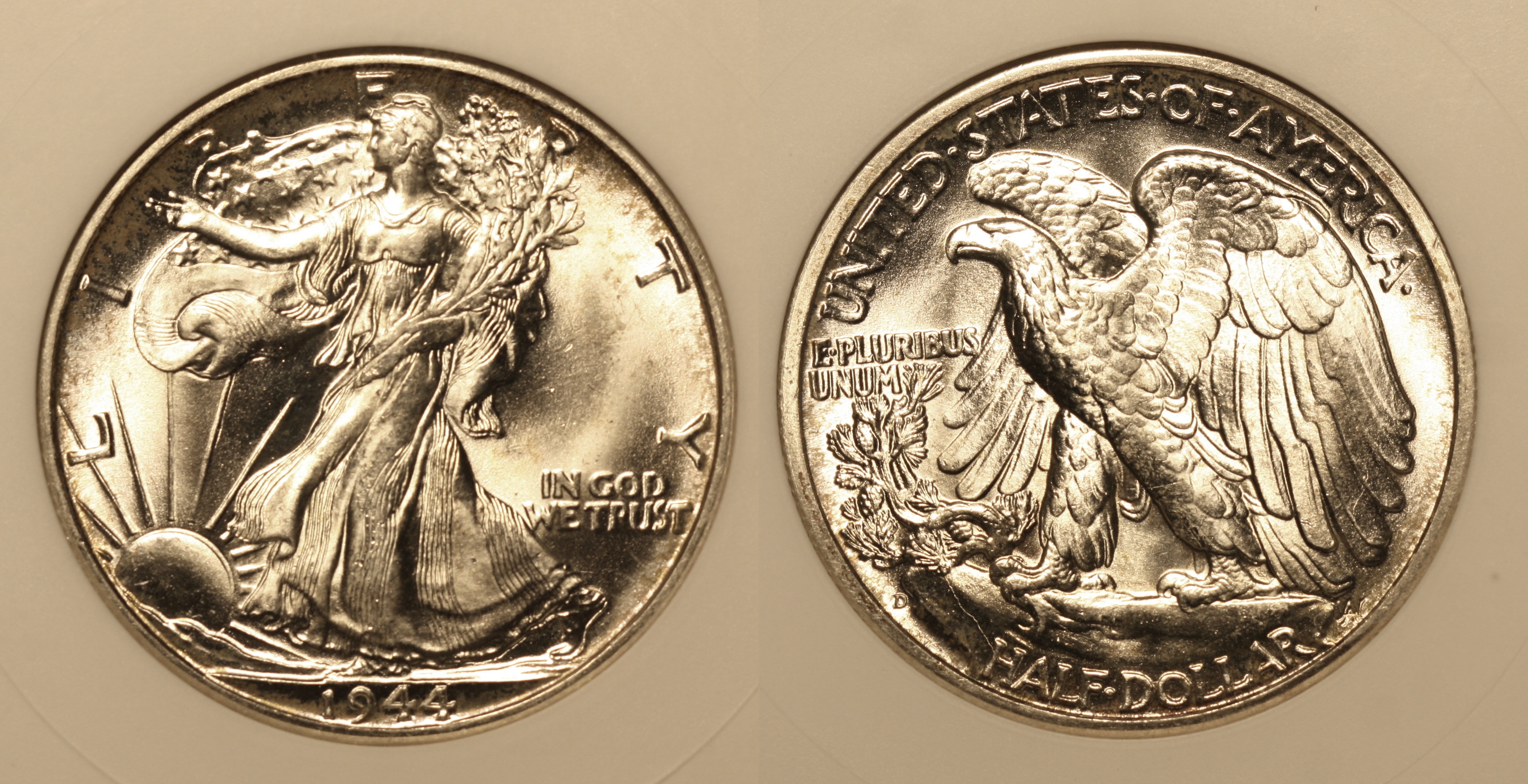 1944-D Walking Liberty Half Dollar ANACS MS-65 camera