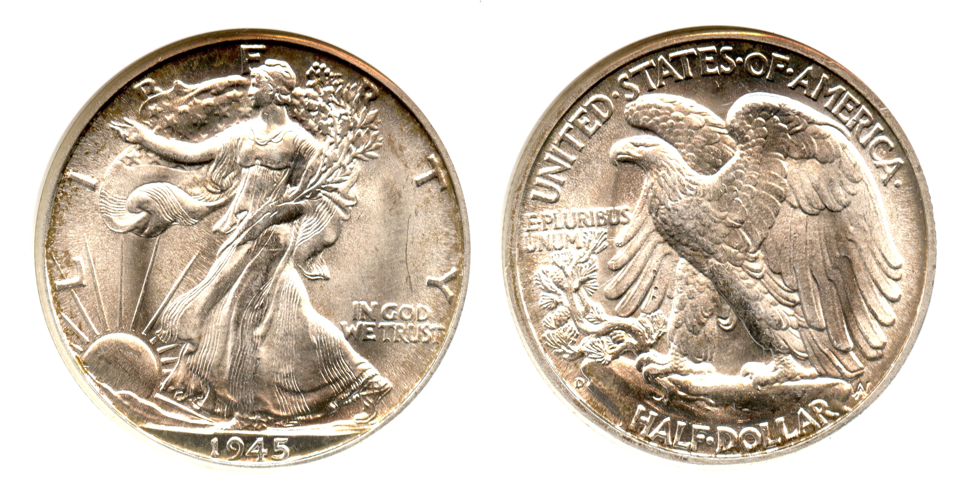 1945-D Walking Liberty Half Dollar ANACS MS-65 #a