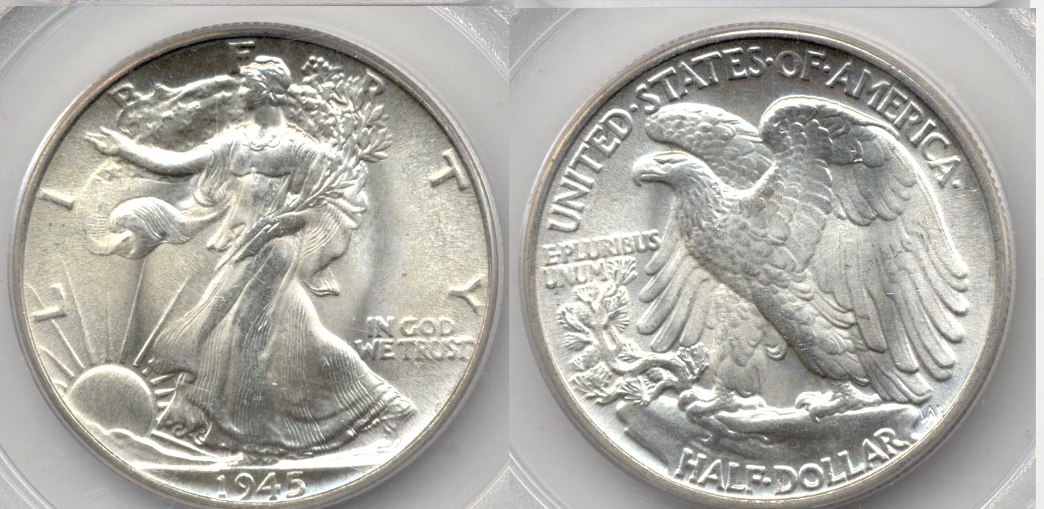 1945 Walking Liberty Half Dollar PCGS MS-65
