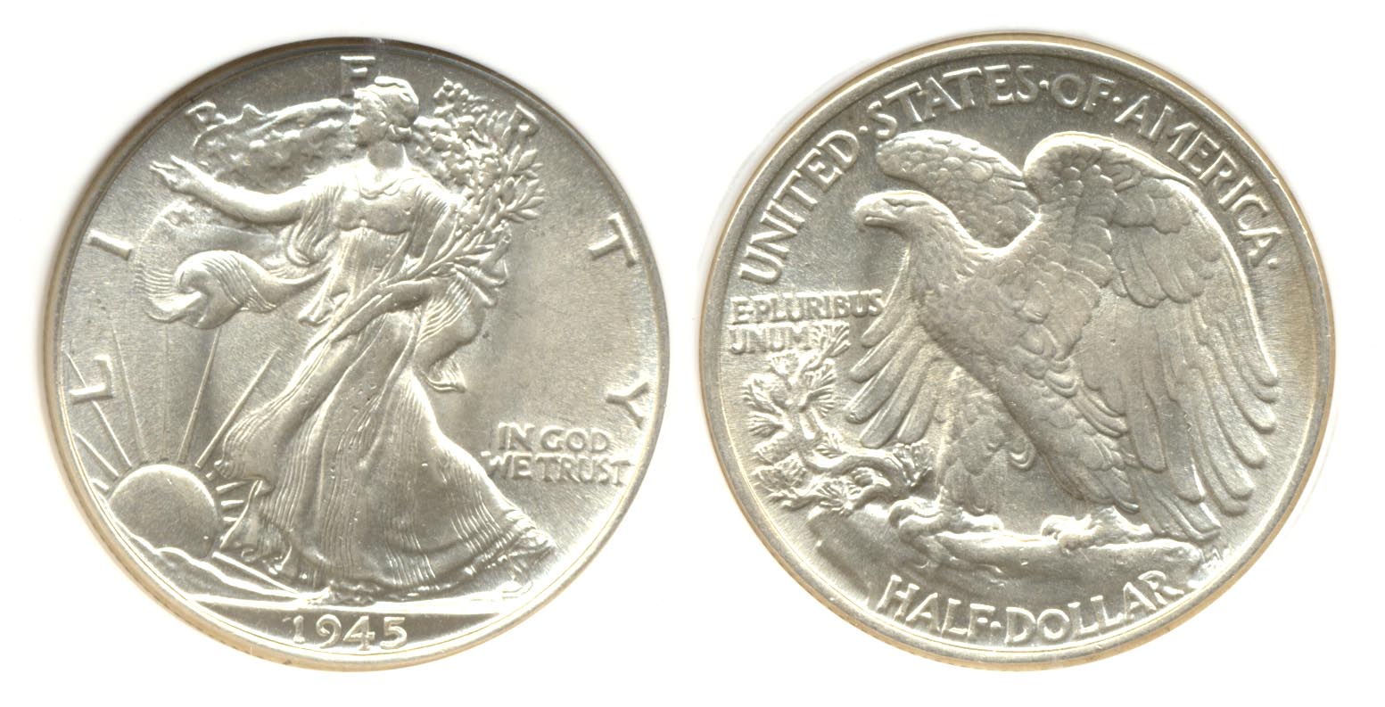 1945 Walking Liberty Half Dollar PCI MS-65