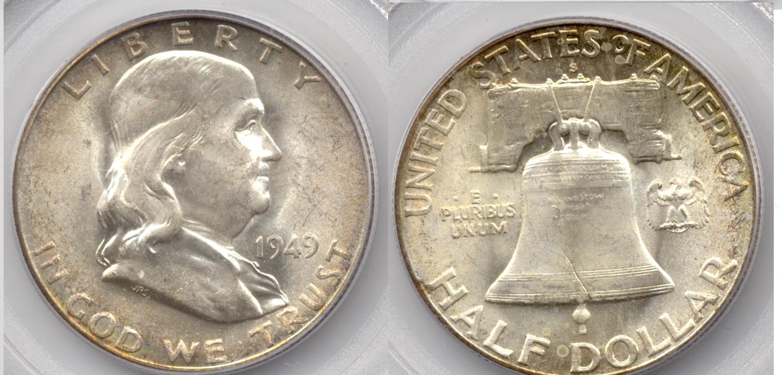 1949-S Franklin Half Dollar PCGS MS-64 Full Bell Lines