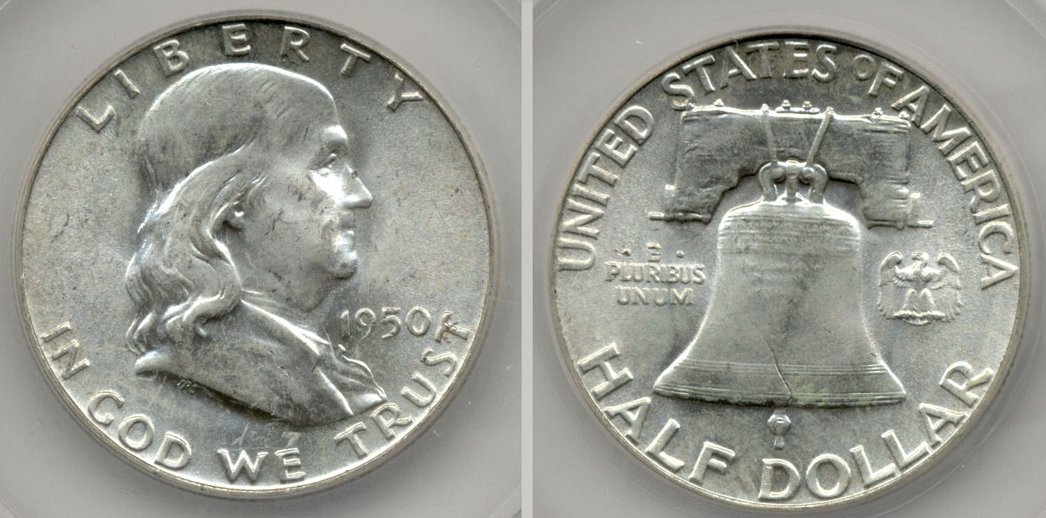 1950 Franklin Half Dollar SEGS MS-65 FBL