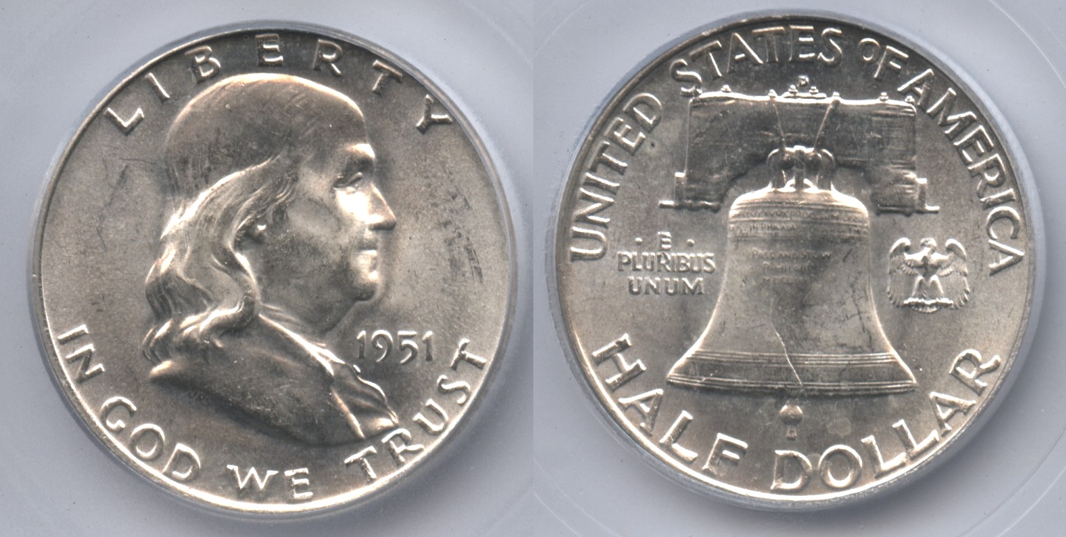 1951-D Franklin Half Dollar ICG MS-63 Full Bell Lines