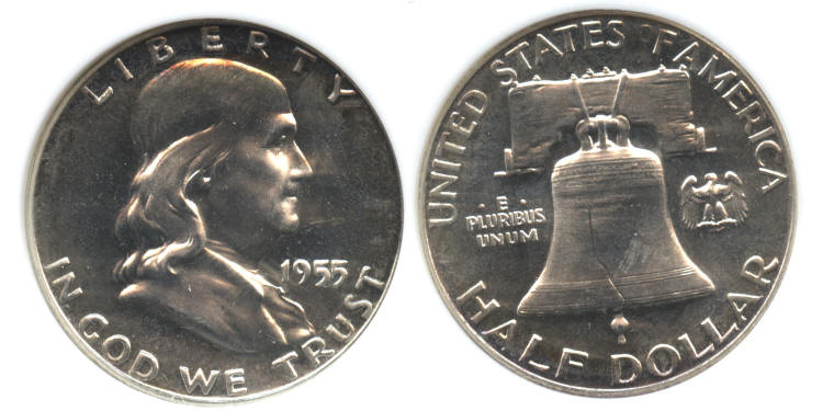 1955 Franklin Half Dollar ANACS Proof-66 small