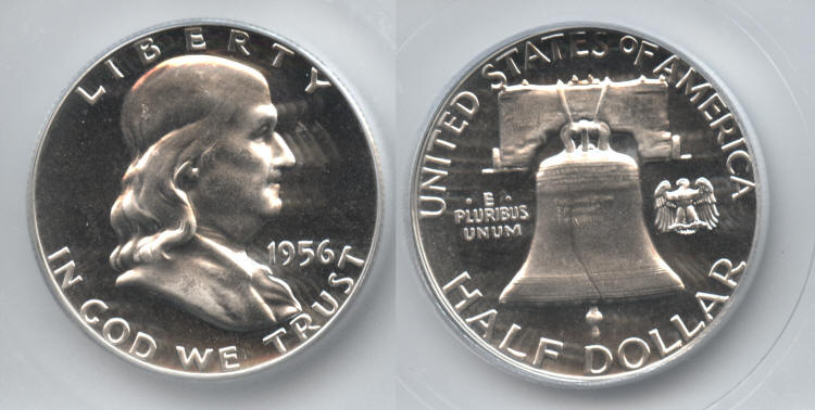 1956 Franklin Half Dollar ICG Proof-67 Cameo small