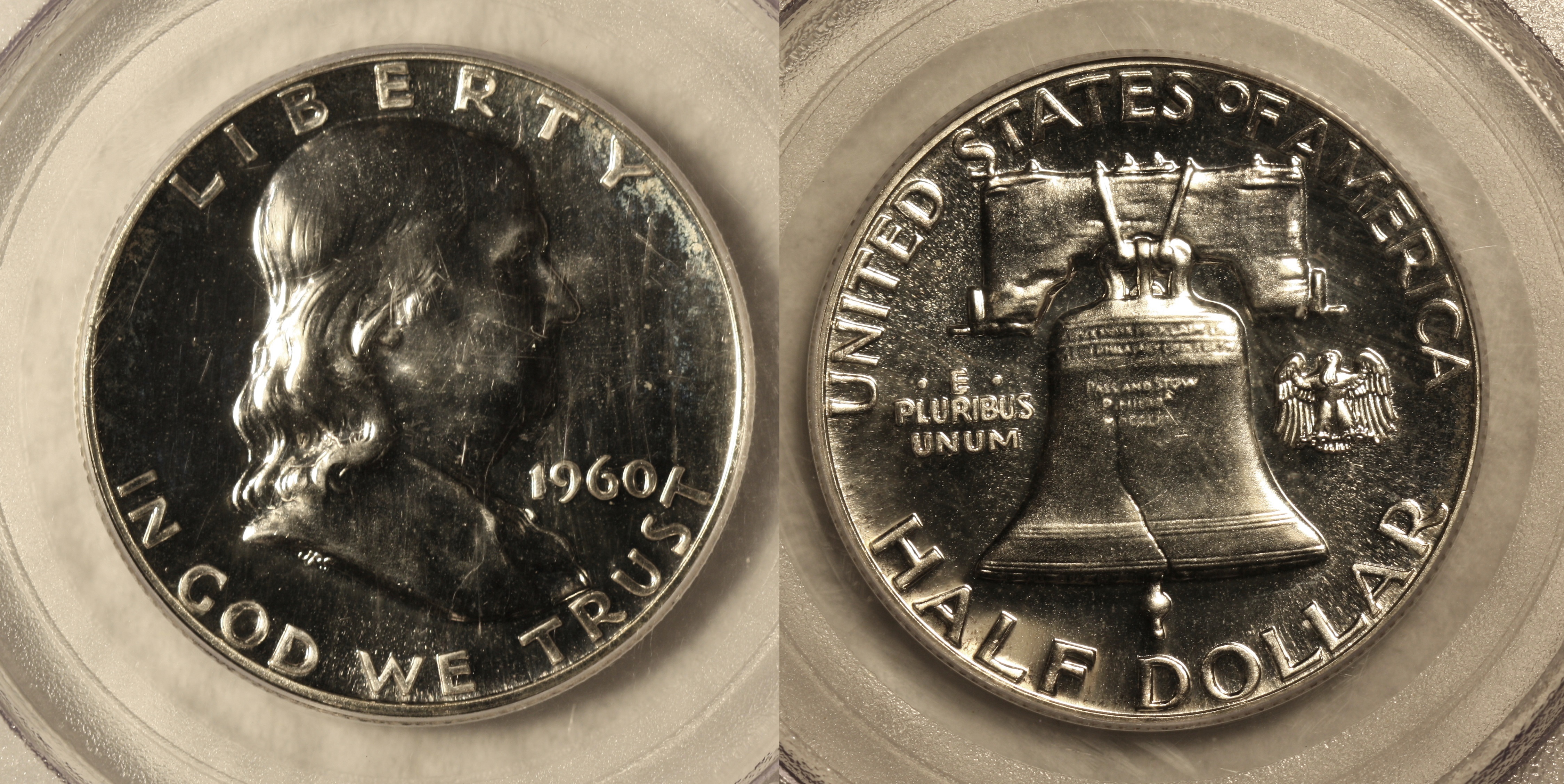 1960 Franklin Half Dollar PCGS Proof-64 camera
