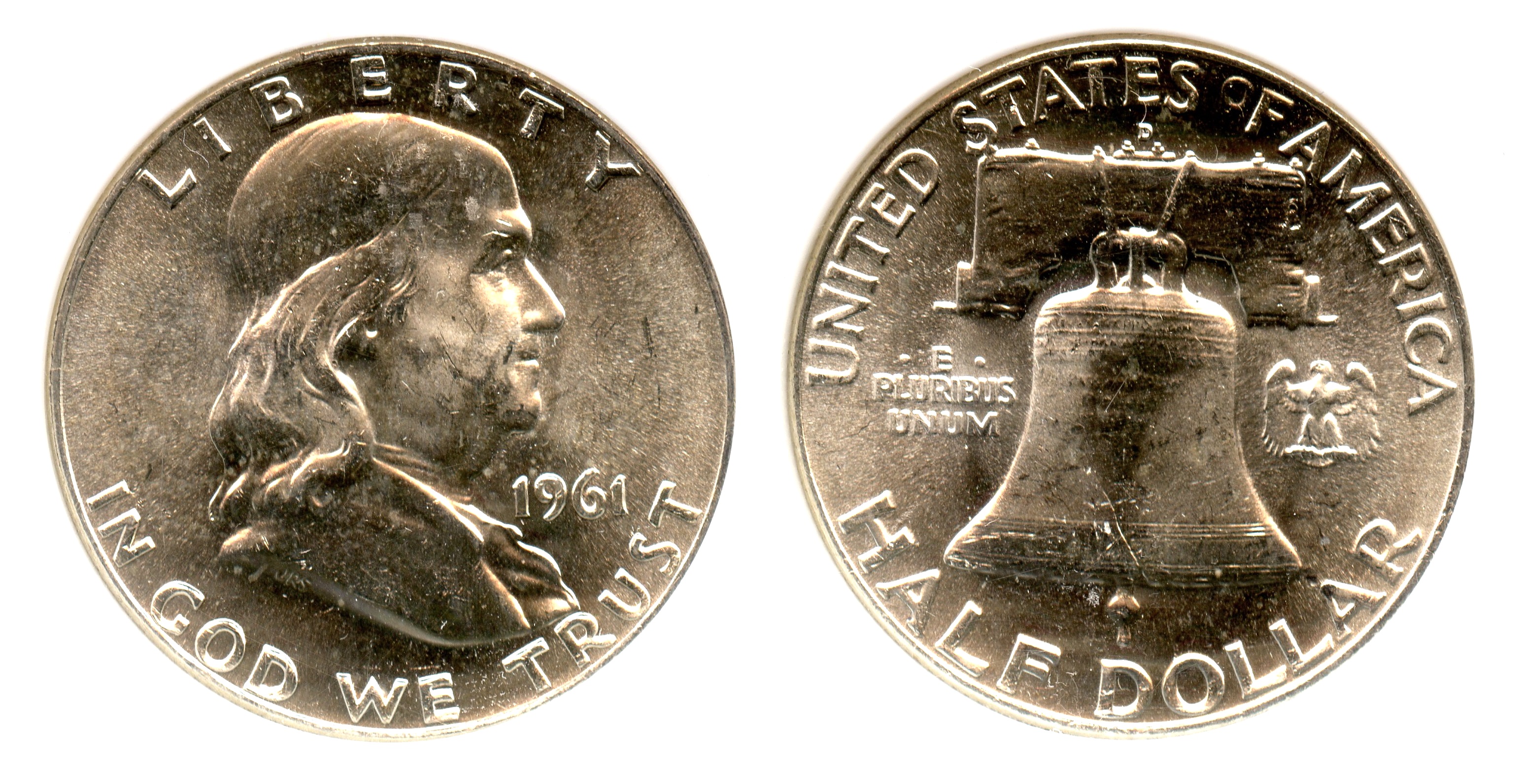 1961-D Franklin Half Dollar PCI MS-64