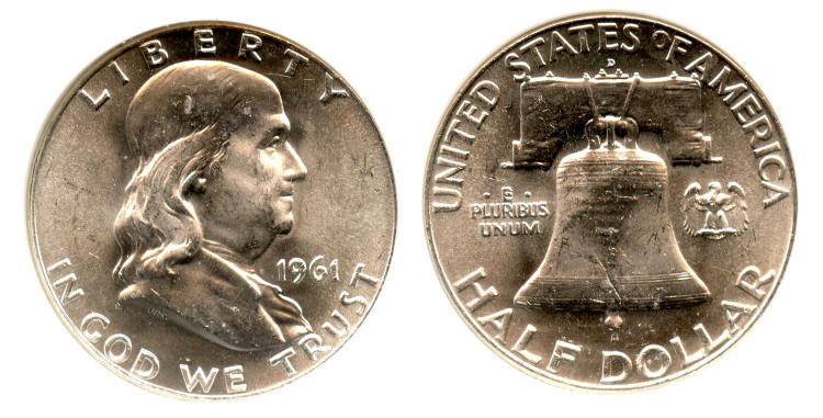 1961-D Franklin Half Dollar PCI MS-64 #a small
