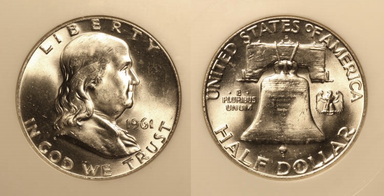 1961-D Franklin Half Dollar PCI MS-64 #a camera small