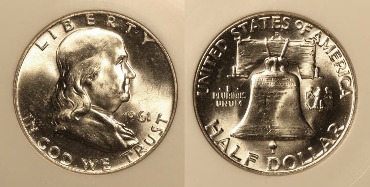 1961-D Franklin Half Dollar PCI MS-64 camera small