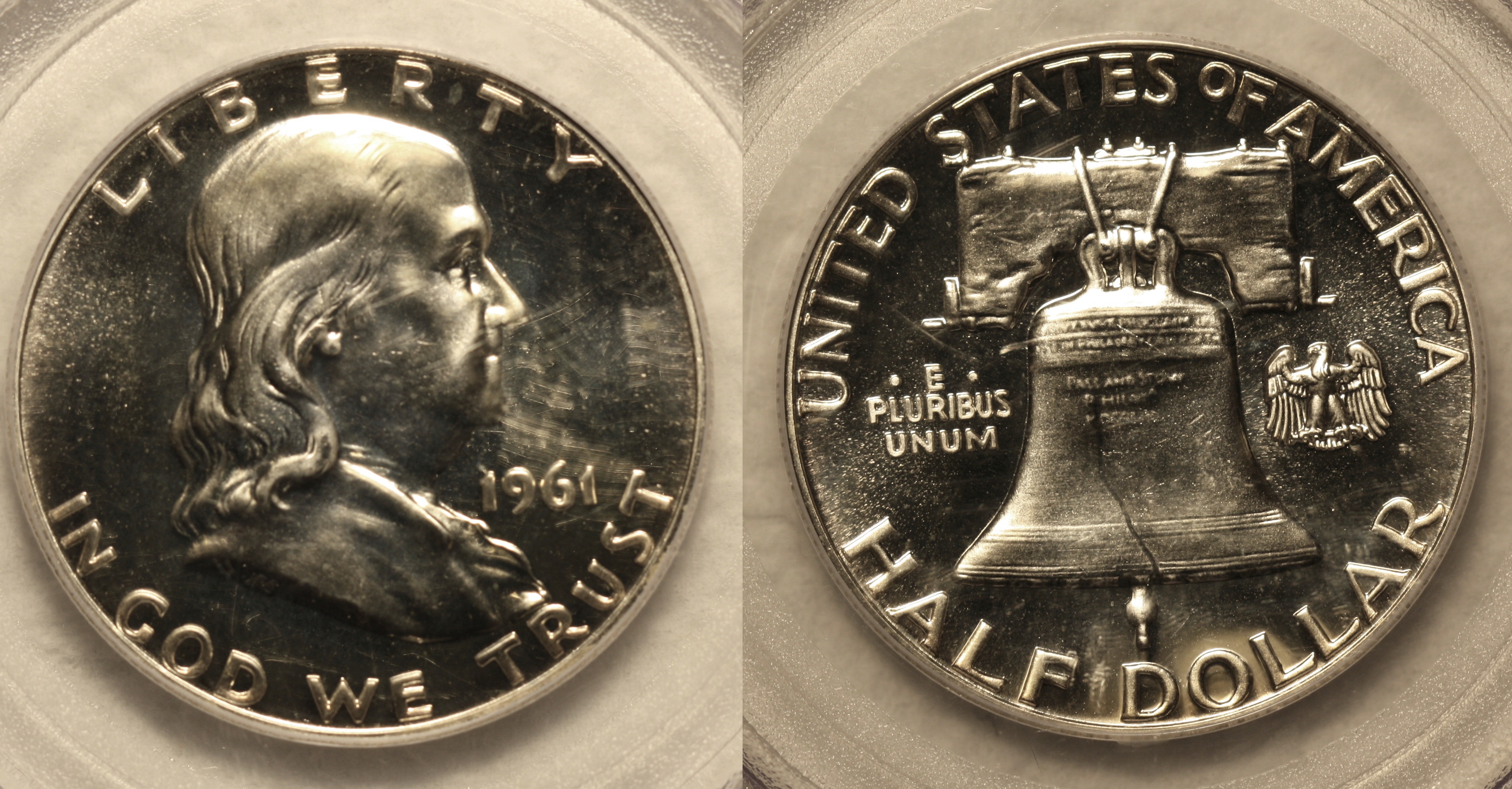 1961 Franklin Half Dollar PCGS Proof-65 camera