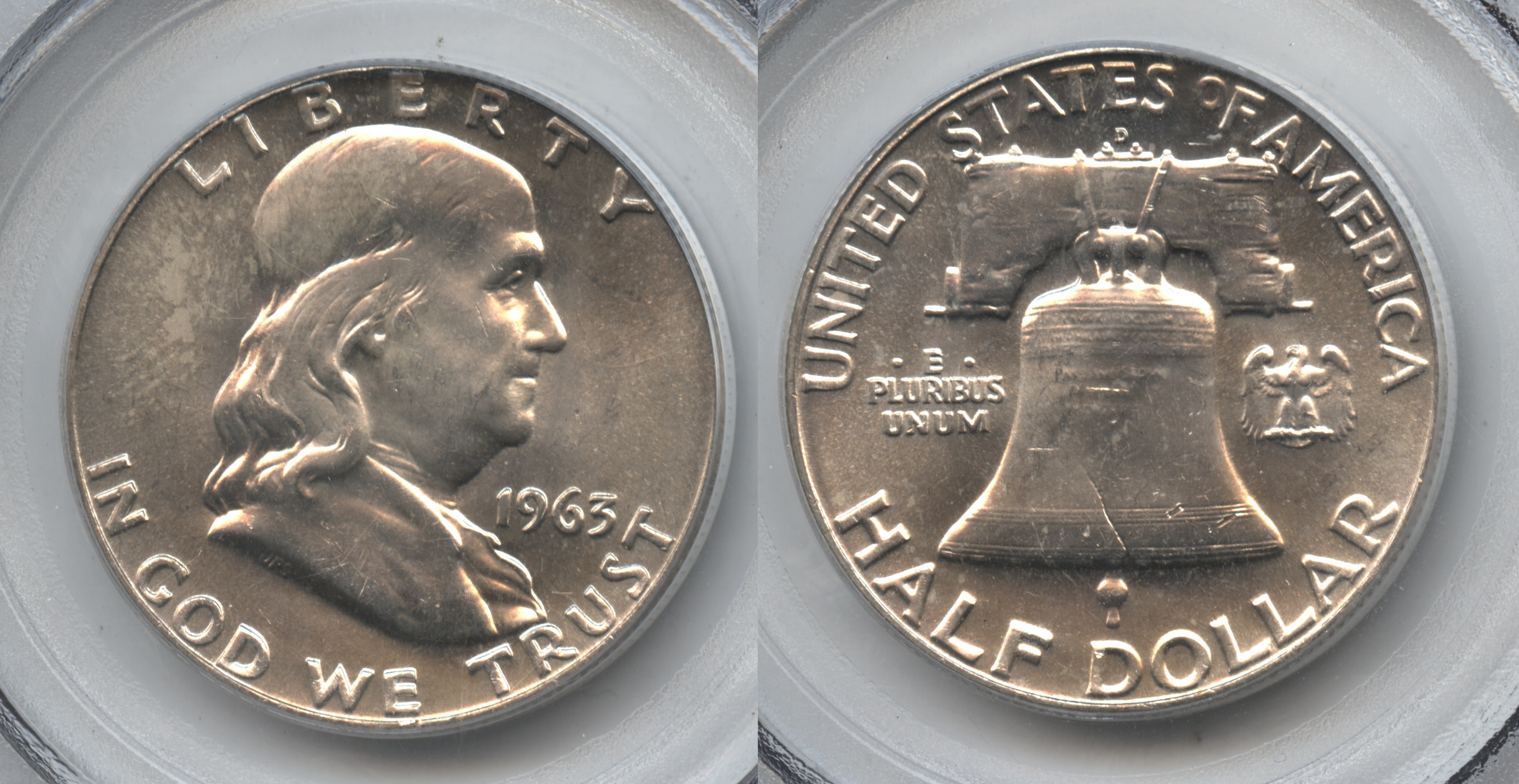 1963-D Franklin Half Dollar PCGS MS-64 FBL