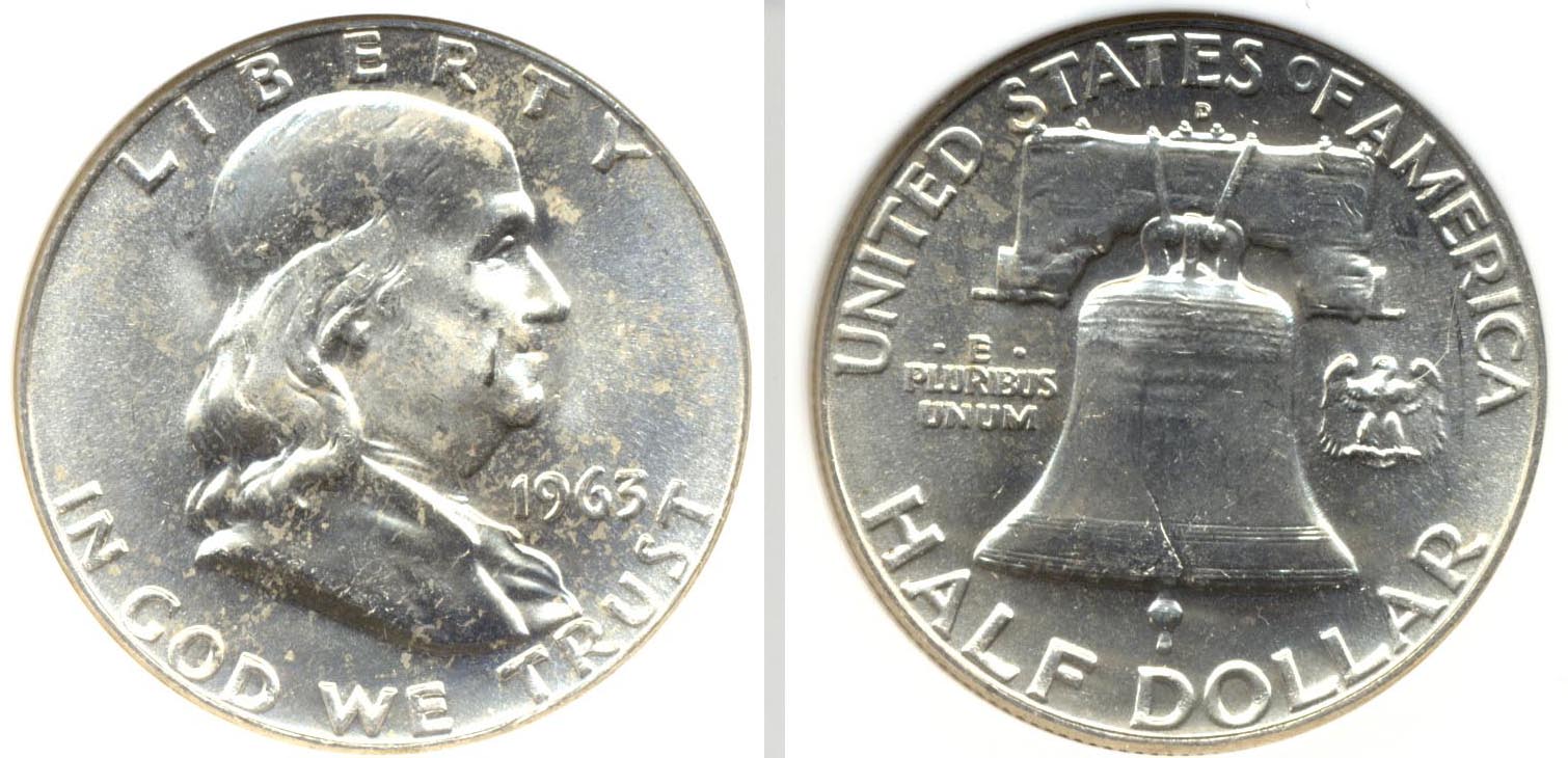 1963-D Franklin Half Dollar PCI MS-65 a