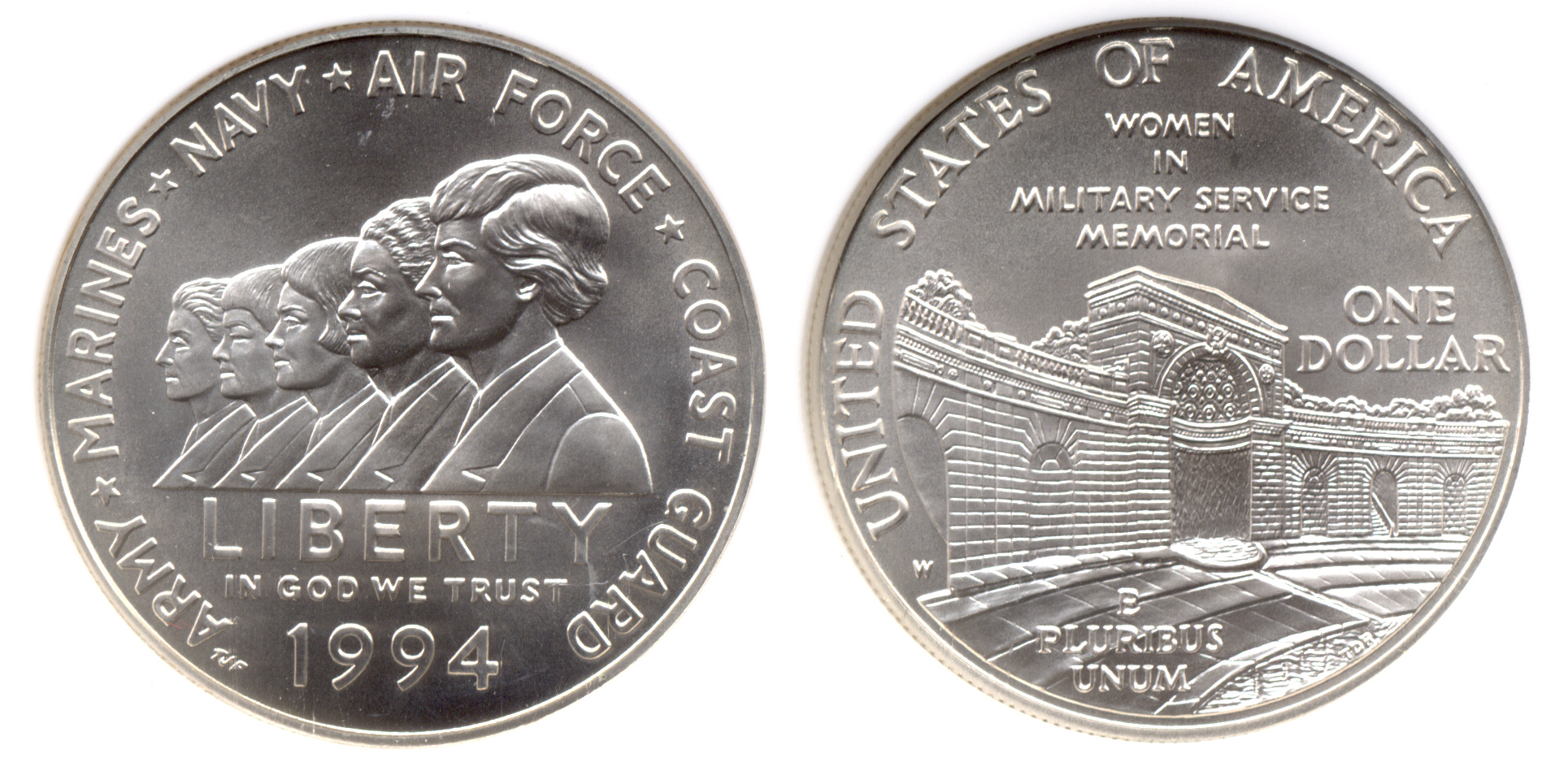 1994-W Women Veterans Commemorative Silver Dollar NGC MS-69