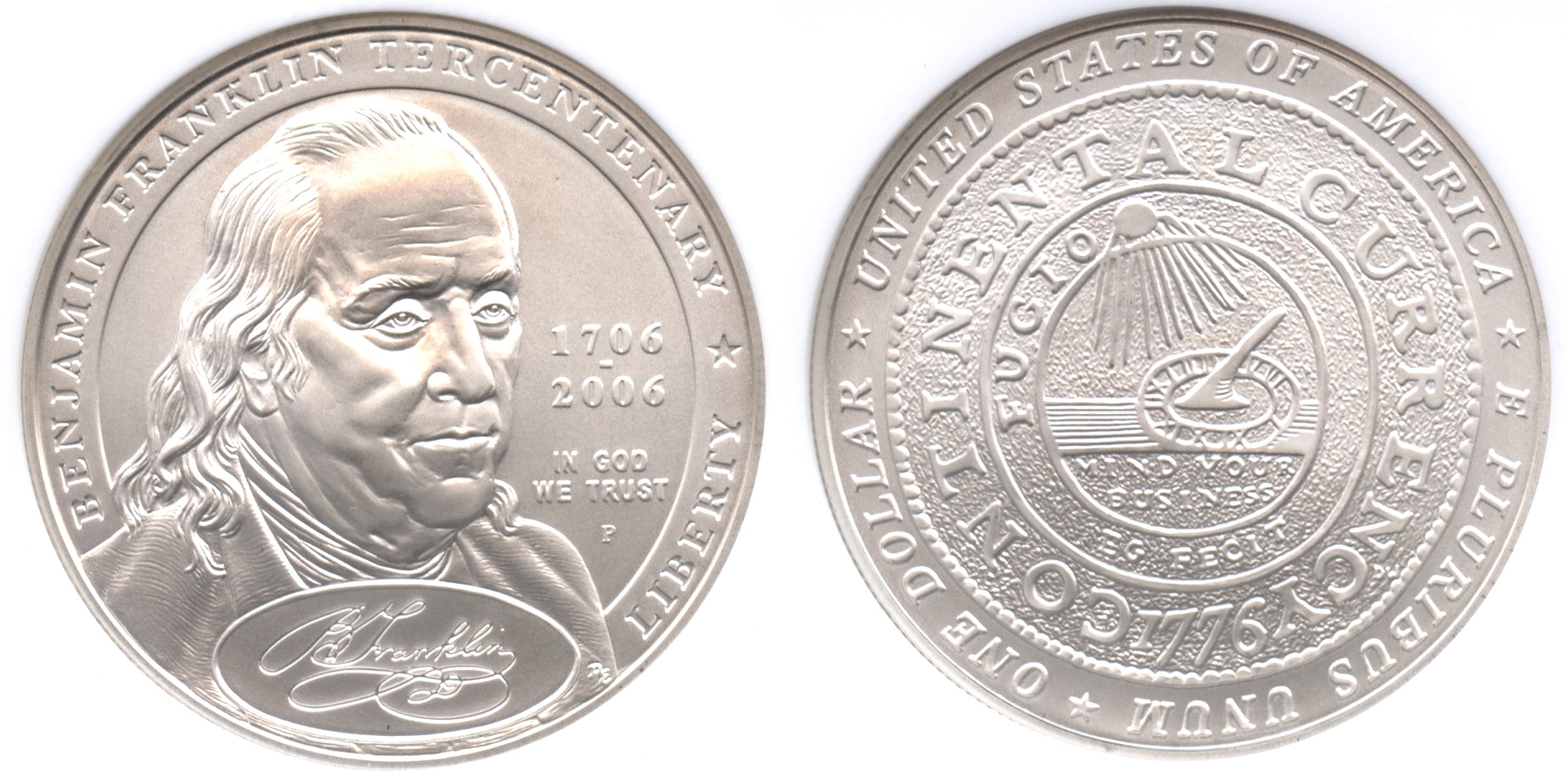 2006-P Benjamin Franklin Founding Father Commemorative Silver Dollar NGC MS-69