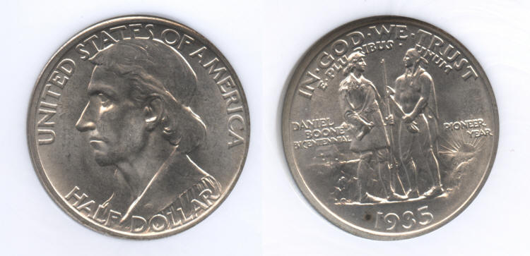1935 Boone Commemorative Half Dollar NGC MS-65 small