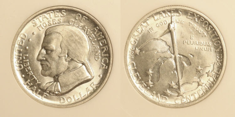 1936 Cleveland Commemorative Half Dollar PCI MS-65 camera small