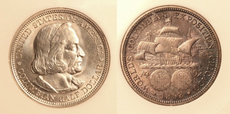 1892 Columbian Commemorative Half Dollar PCI MS-65 camera small