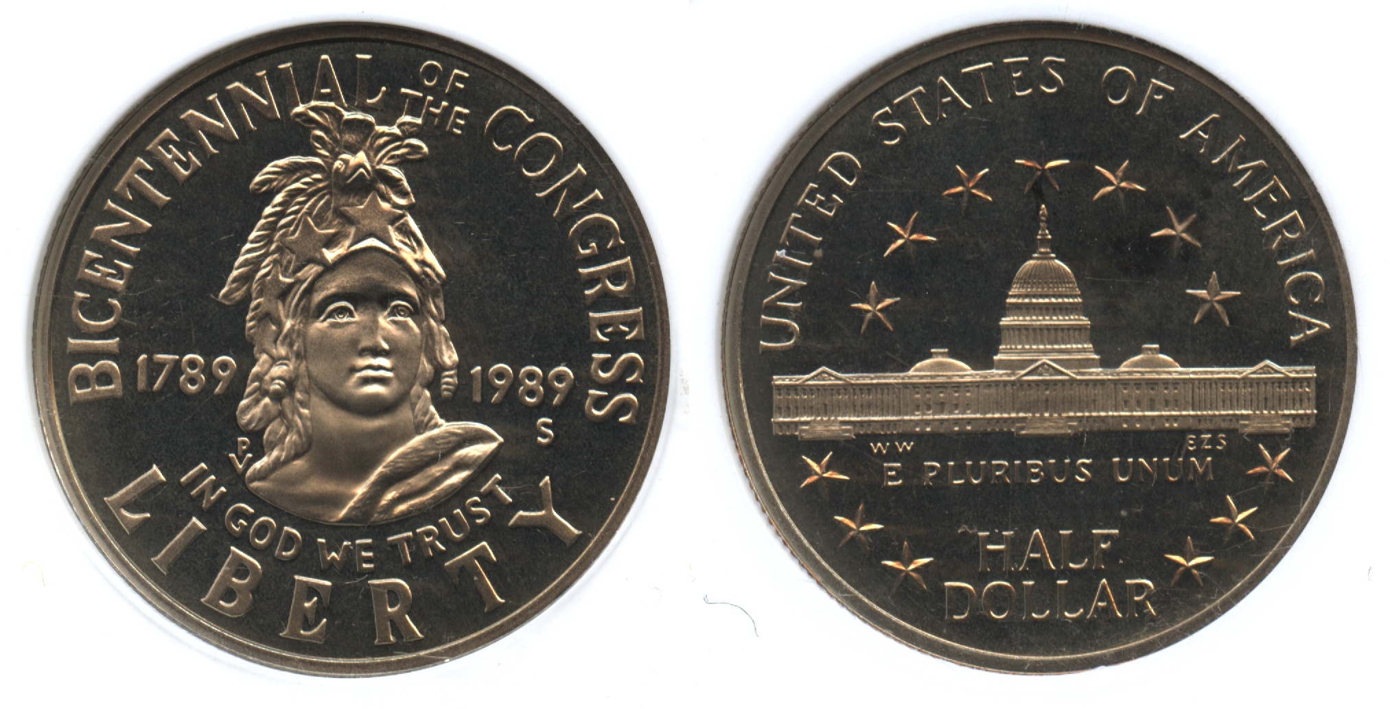1989-S Congress Commemorative Half Dollar ANACS Proof-68 Cameo
