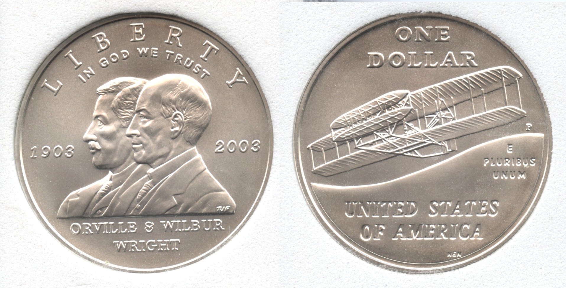 2003-P First Flight Centennial Commemorative Silver Dollar SGS MS-70
