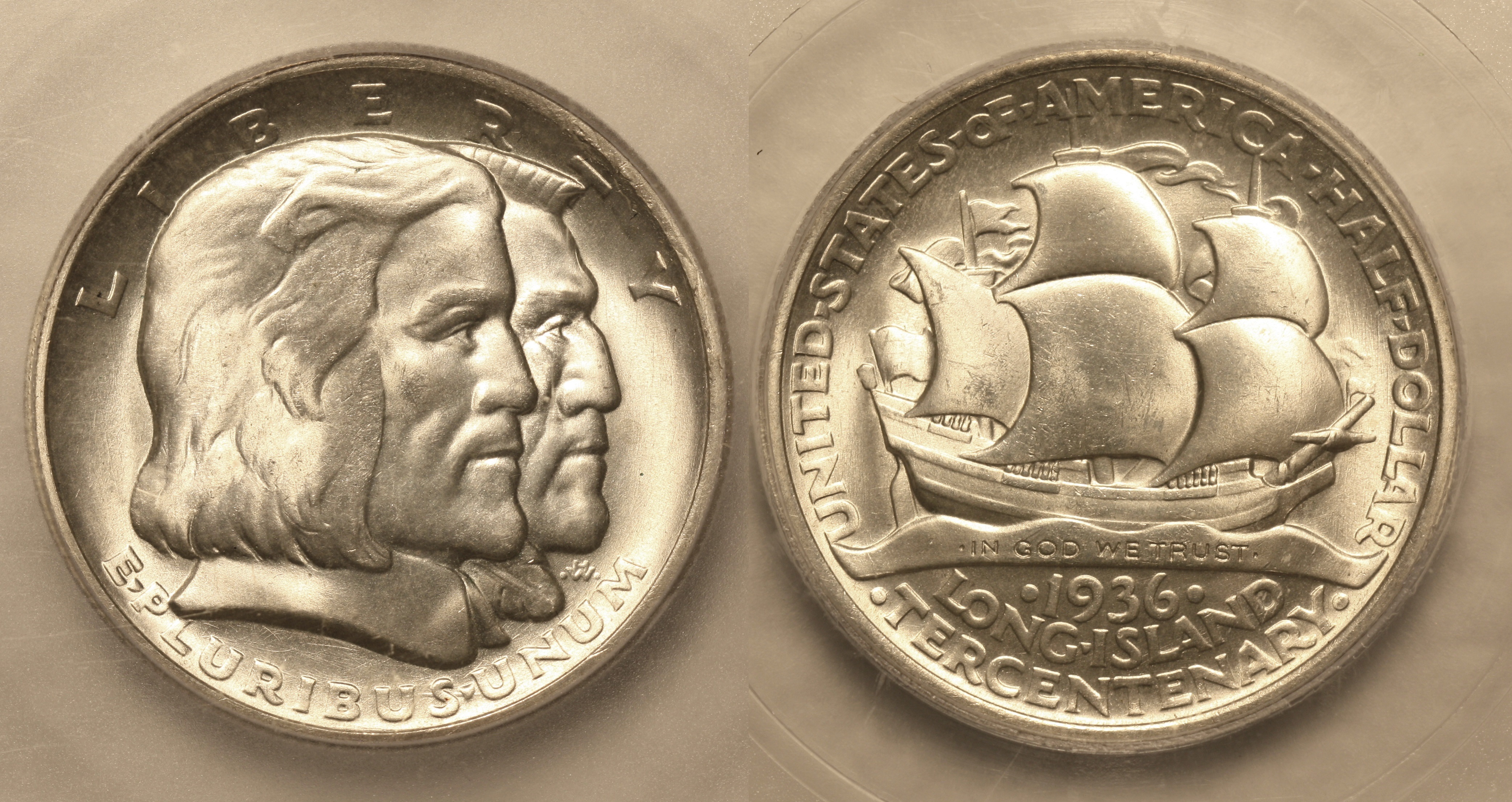 1936 Long Island Commemorative Half Dollar ICG MS-65 camera