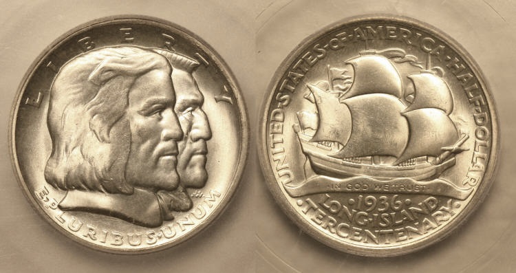 1936 Long Island Commemorative Half Dollar ICG MS-65 camera small