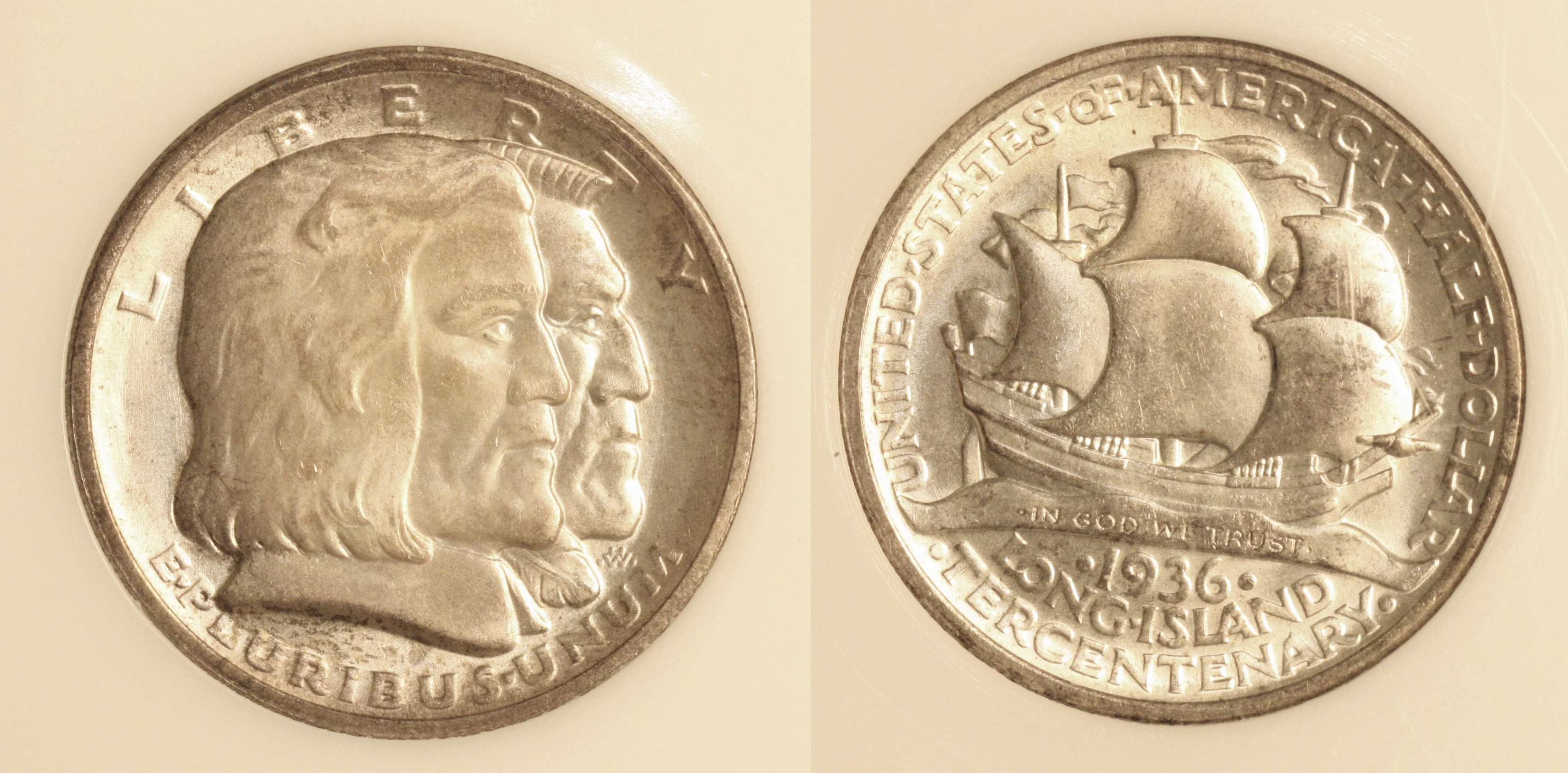 1936 Long Island Commemorative Half Dollar PCI MS-66 camera