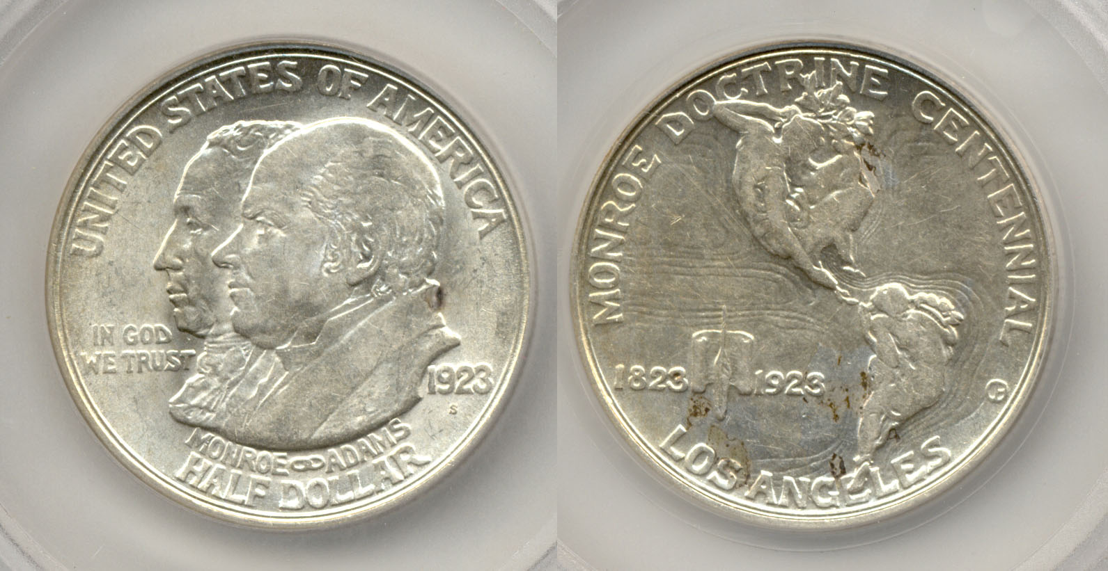 1923-S Monroe Commemorative Half Dollar in SEGS MS-63