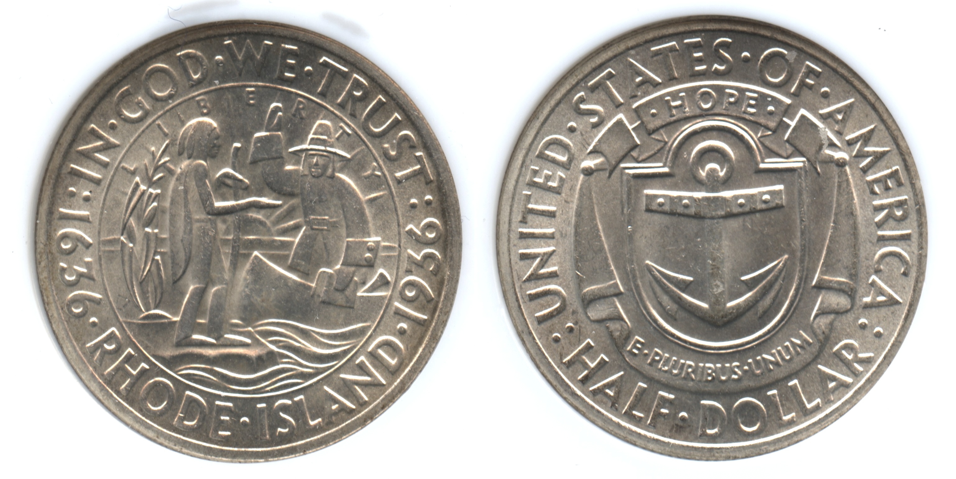 1936 Providence Rhode Island Tercentenary Commemorative Half Dollar NGC MS-63