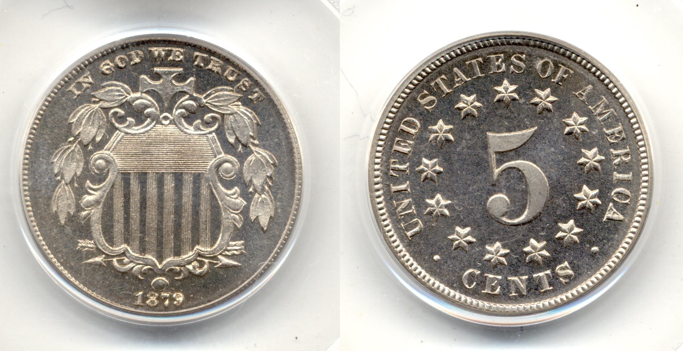 1879 Shield Nickel in PCGS Proof-66
