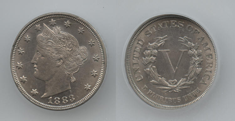 1883 No Cents Liberty Nickel ICG MS-63 small