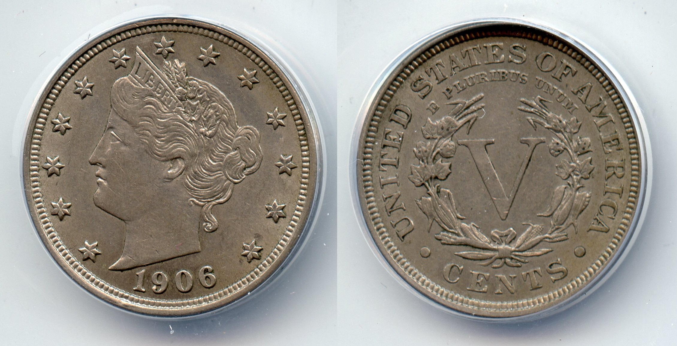1906 Liberty Head Nickel ANACS AU-55