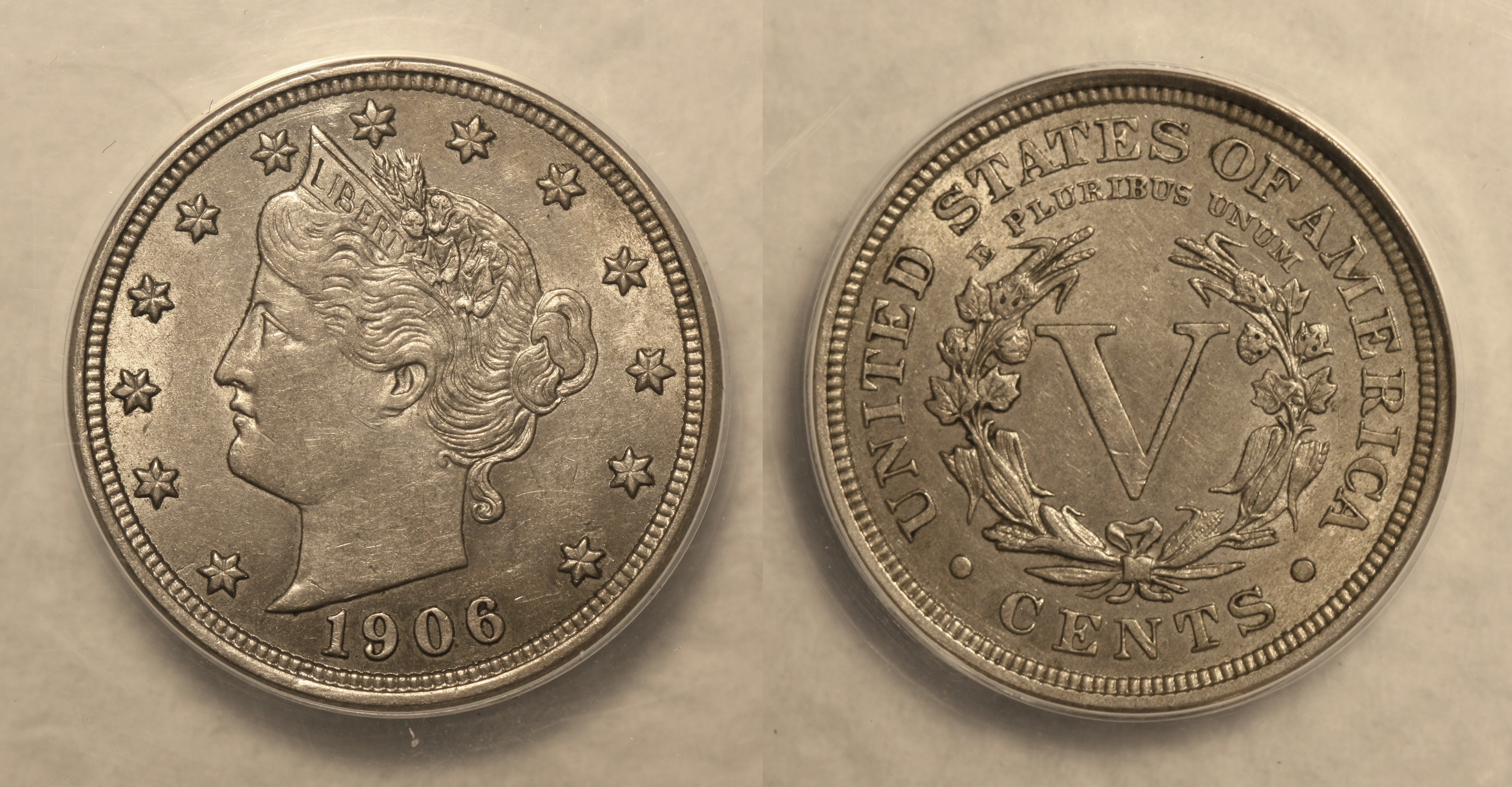 1906 Liberty Head Nickel ANACS AU-55 camera