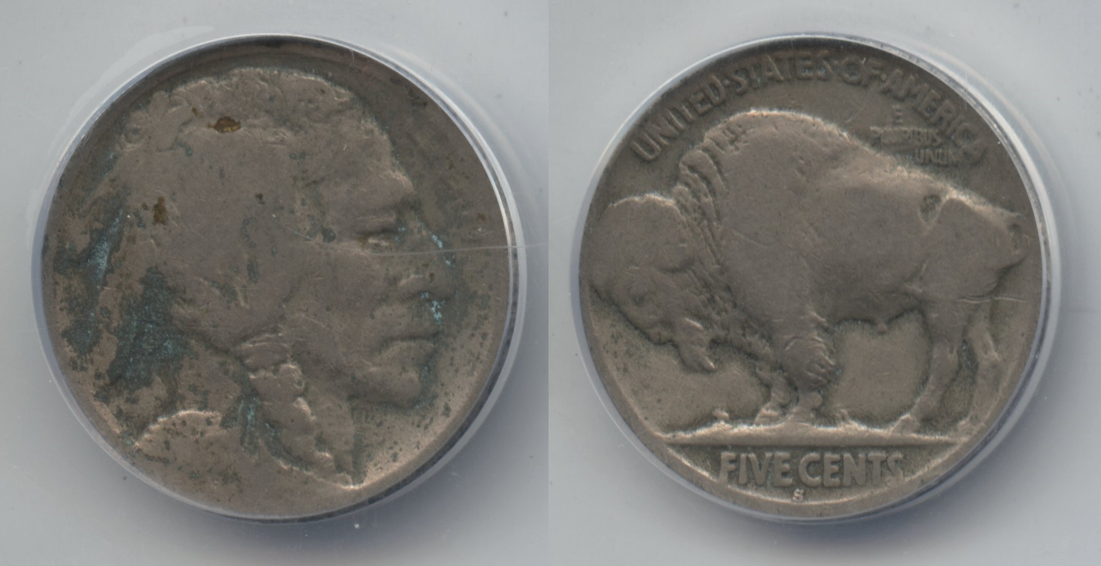 1913-S Type 2 Buffalo Nickel ANACS Good-4 #a Corroded Cleaned