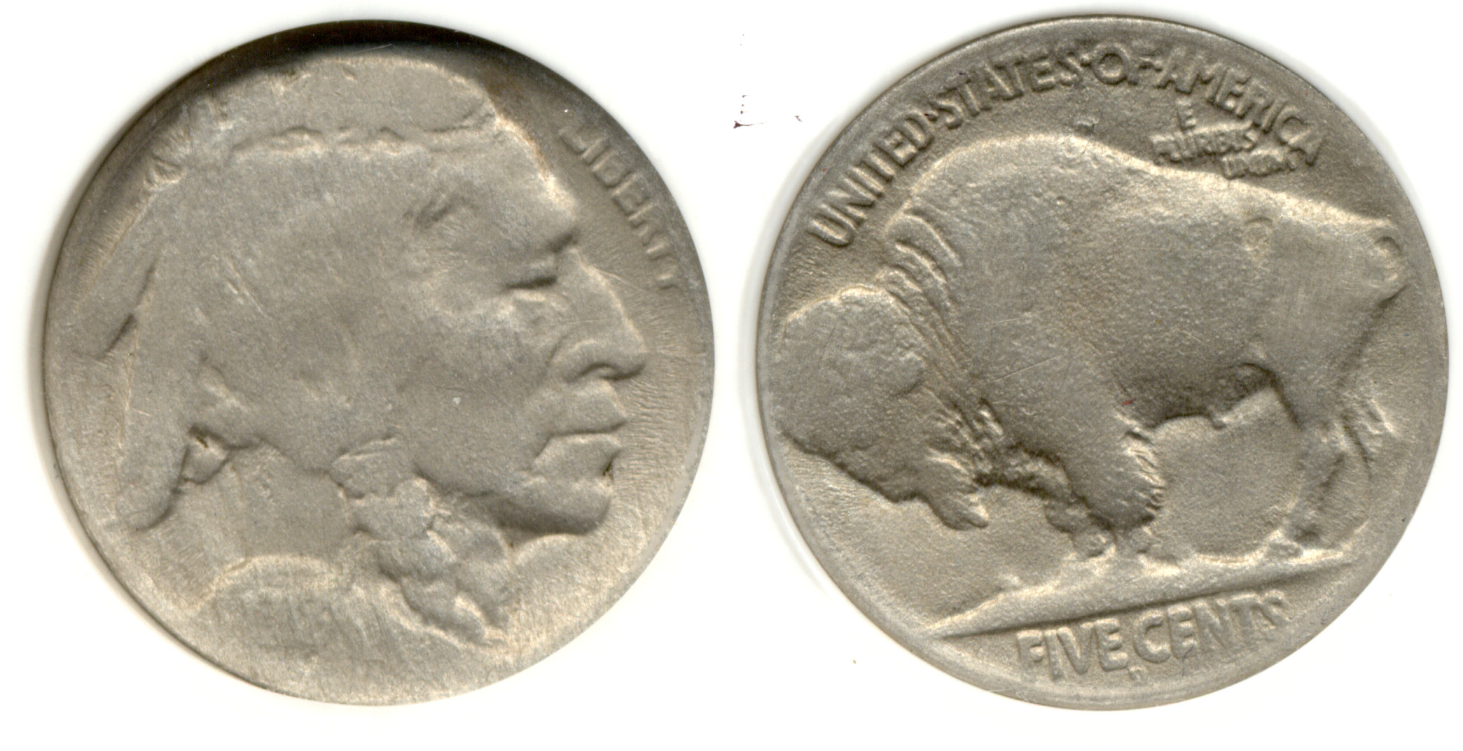 1918/7-D 8 over 7 Buffalo Nickel PCI F-12 Chemically Altered