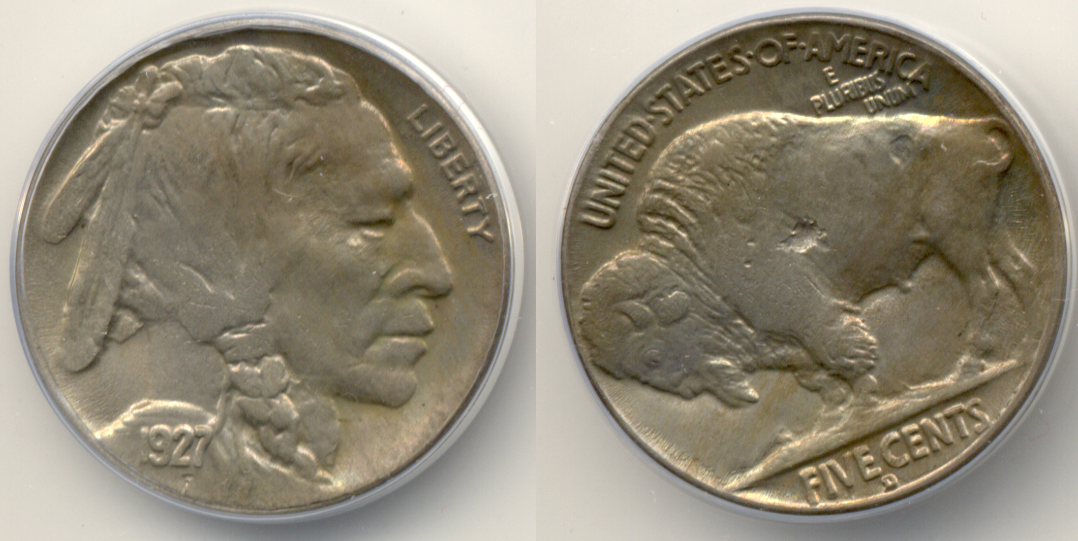 1927-D Buffalo Nickel ANACS MS-64 Struck Through Error