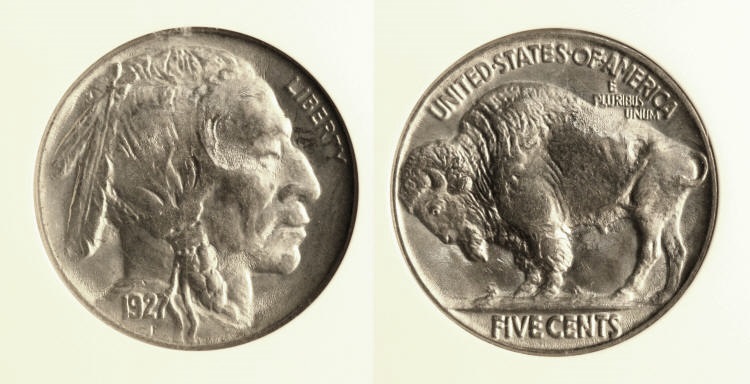 1927 Buffalo Nickel PCI MS-65 camera small
