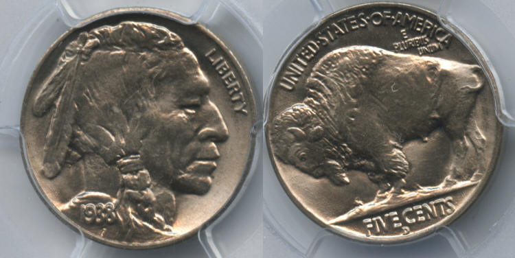 1938-D Buffalo Nickel PCGS MS-66 #a small