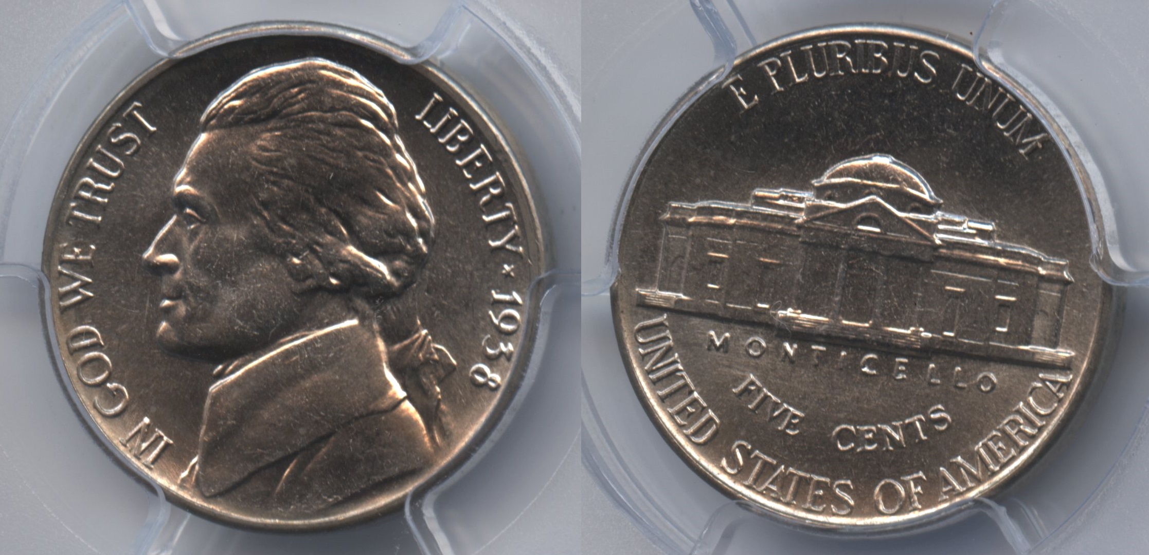 1938 Jefferson Nickel PCGS MS-65 FS #a
